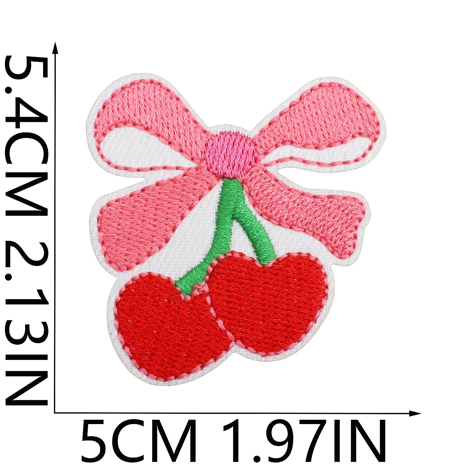 Wholesale Cherry Bow Embroidered Cloth Patch